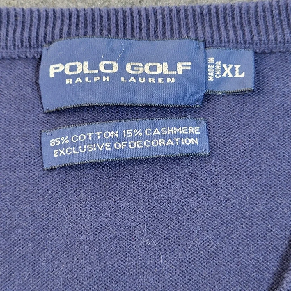 Polo Ralph Lauren Golf Sweater Vest Navy Augusta Country Club Logo Men's XL